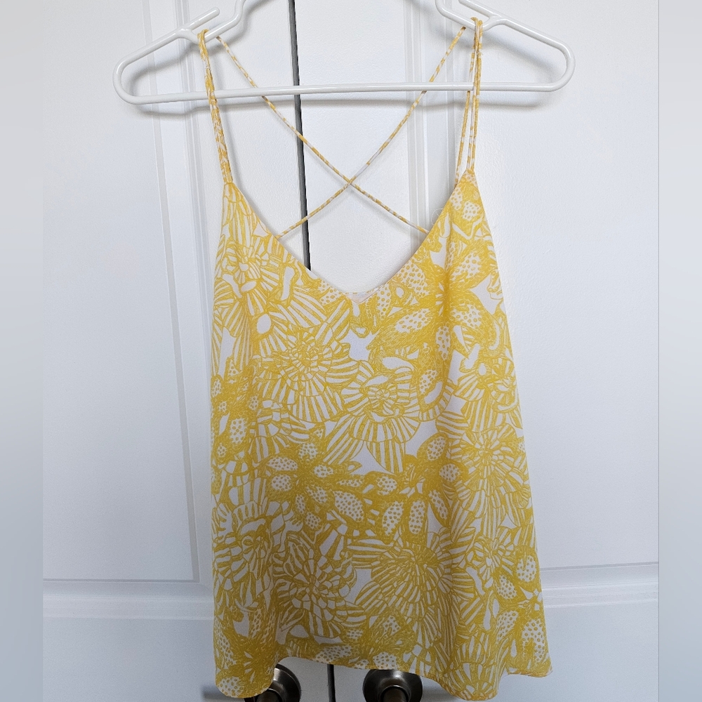 Yellow Floral Strappy Shirt